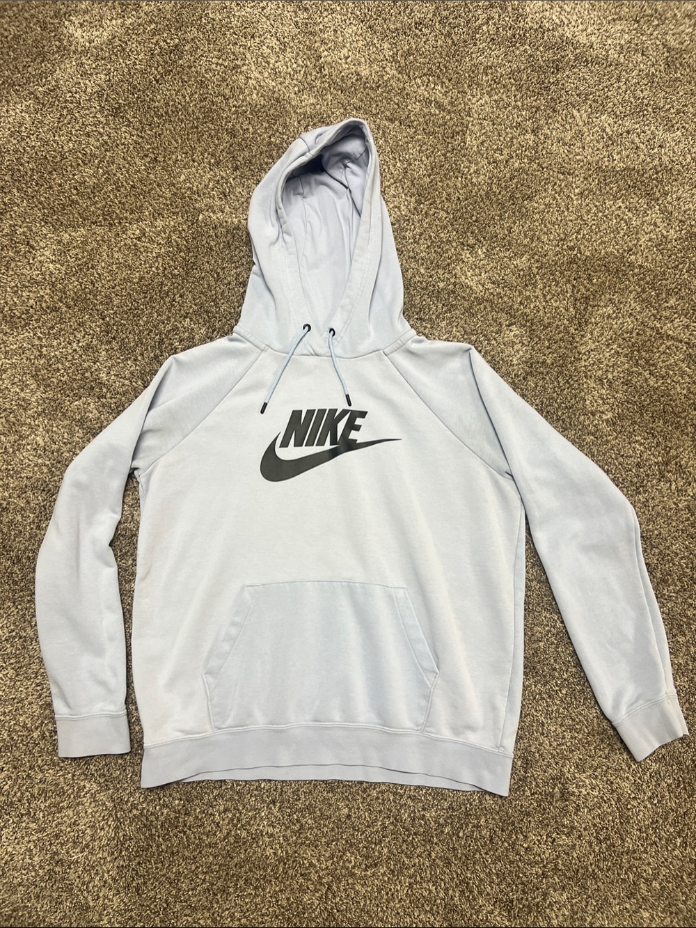 Nike Powder Blue Hoodie with Black Swoosh